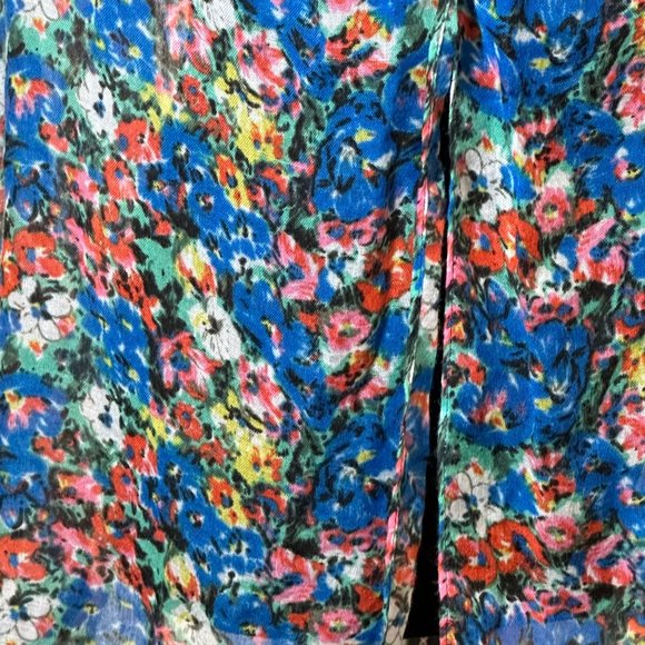 Unbranded Scarf Womens Long Rectangle Blue Pink Semi Sheer Floral Wrap - Picture 8 of 8
